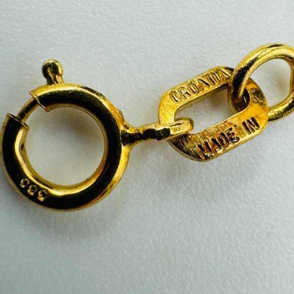 Vtg 14K Gold Mystic Topaz Pendant Necklace With Rope Chain Made In Croatia - Picture 6 of 16